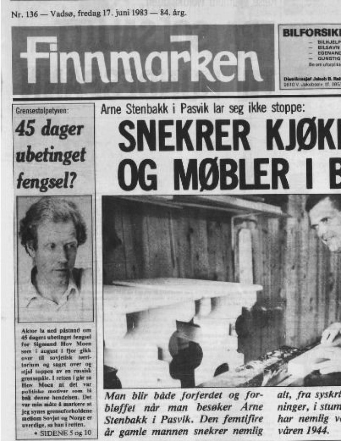 RETTSAKEN MOT PÅLETYVEN STARTER: Aktor la ned påstand om 45 dagers fengsel. Finnmarken 17. juni 1983.