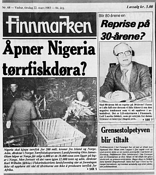 MANGE OPPSLAG: Her dukker grensestolpetyven opp på forsiden til Finnmarken, 22. mars 1983.