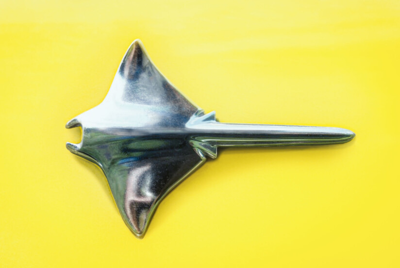 MANTA: Djevelrokke-emblemet var inspirert av fotografier som dykkerlegenden og havforskeren Jacques Cousteau hadde tatt.