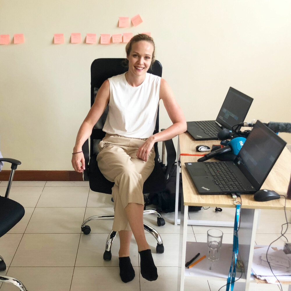 «KONTORET»: På dette provisoriske kontoret startet Ida jobben sin i Nairobi.
