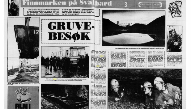 REPORTASJE FRA GRUVE 3: To utsendte fra avisen Finnmarken krabbet rundt i Gruve 3 i 1978.