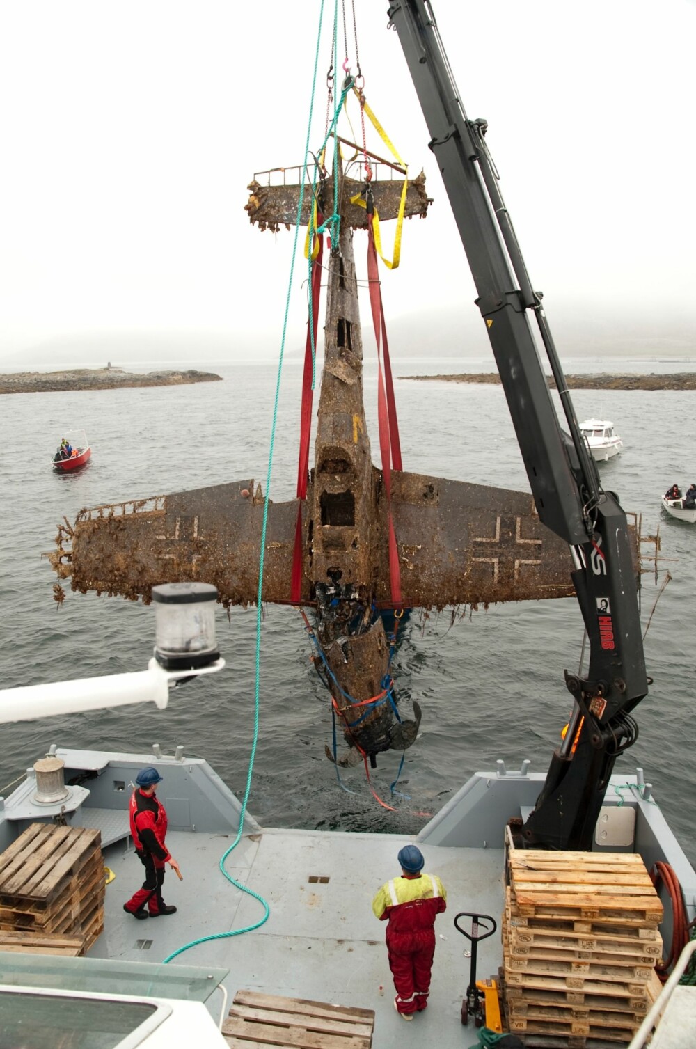 <b>OPP FRA HAVET:</b> Messerschmittjageren lå 67 år på havets bunn før det ble hevet i 2009. I dag fremstår det som nytt.