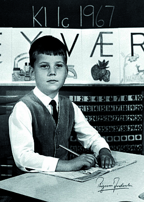 SKOLEELEV: Første skoledag i 1967 var en stor dag for gutten fra Ytterkollen. Arve sluttet på videregående skole etter ett år for å satse på en karriere i medie­bransjen.