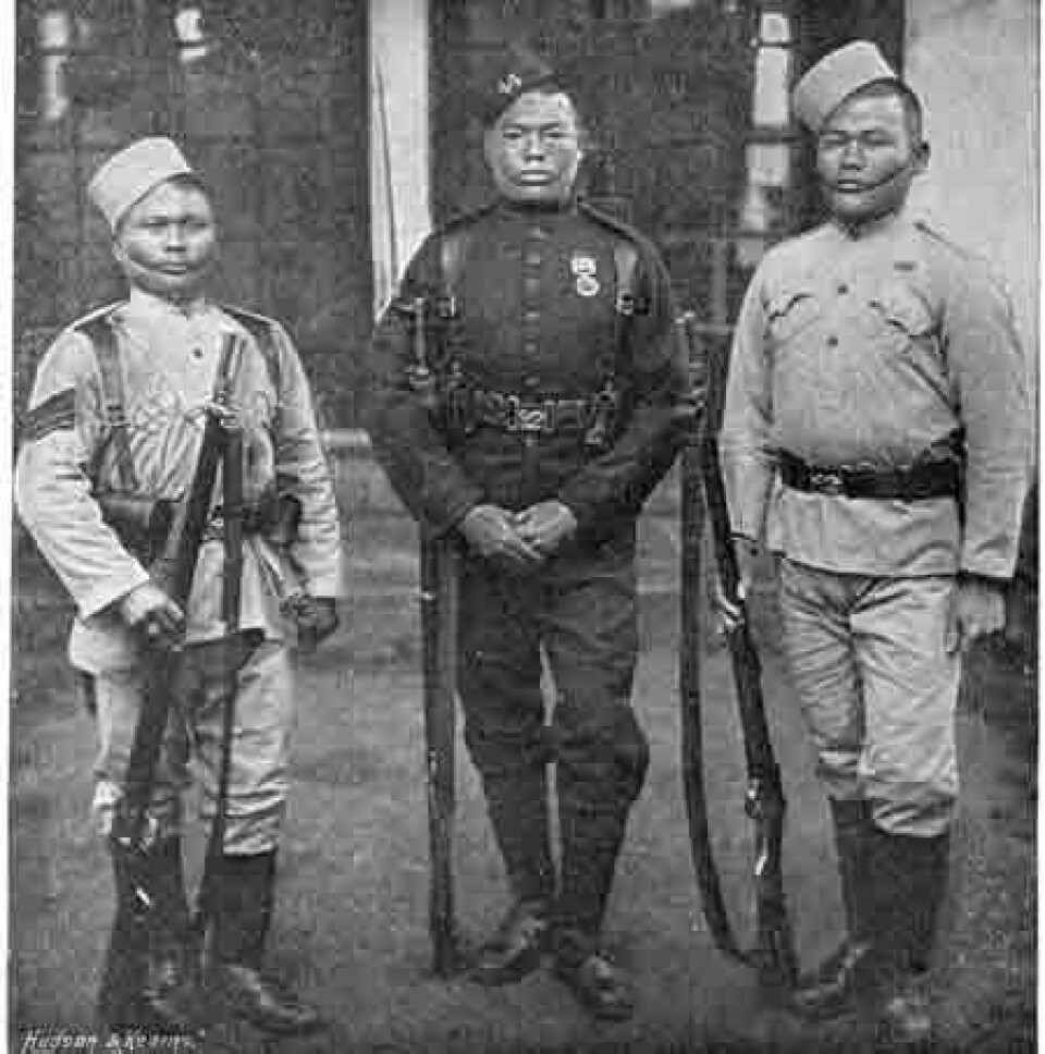 GIV AKT: Gurkhas-soldater fotografert i 1896 – allerede da som beryktede soldater under britisk kommando.