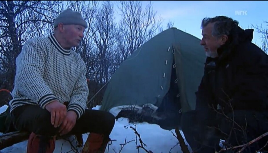 SYDDE TELTET SELV: Charles Jensen ble fulgt på telttur i snøen av NRKs Oddgeir Bruaset i 2004.