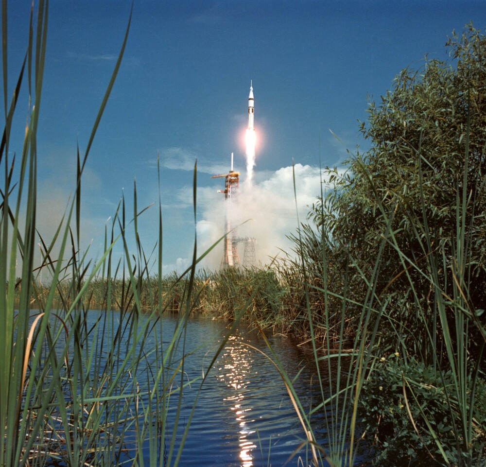<b>OG SÅ DRO HAN:</b> Den siste Apollo skytes opp fra Cape Canaveral i Florida i juli 1975, med Deke Slayton om bord. 