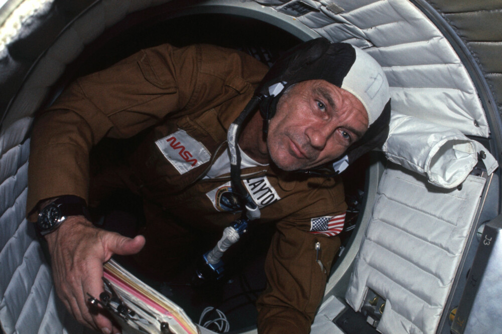 <b>ELDSTEMANN:</b> Deke Slayton var 51 år gammel og tidenes eldste astronaut da han var med på Apollo-Sojuz-oppdraget. Rekorden innehas i dag av John Glenn, som deltok på en ferd med romfergen Discovery som 77-åring i 1998.  