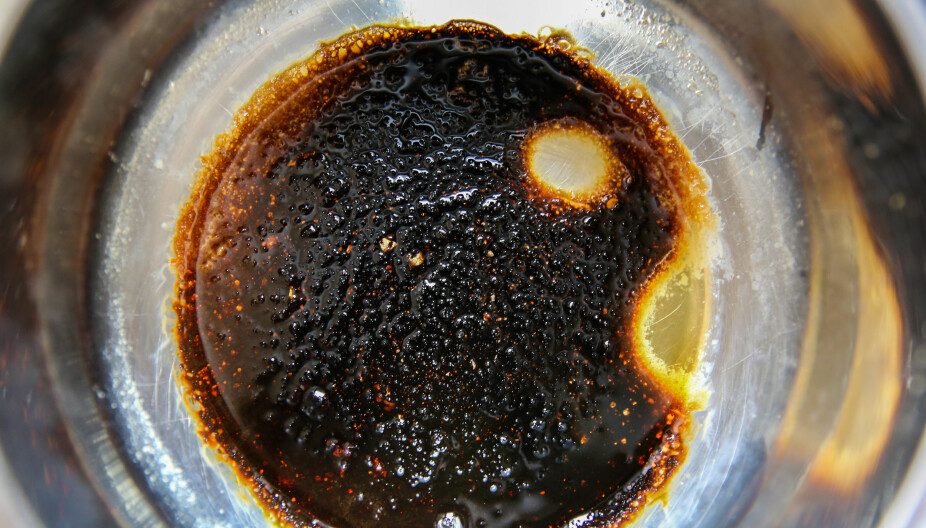 Burned out bottom of saucepan
