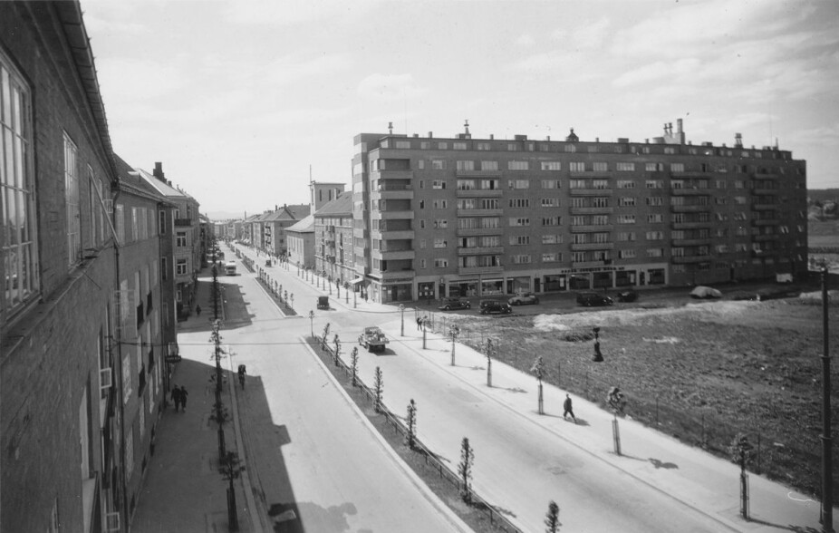 <b>KIRKEVEIEN 90:</b> Målet for aksjonen var å tilintetgjøre arkivet i major Kiellands private leilighet som lå i syvende etasje i Kirkeveien 90. (Bildet er tatt rundt 1950)