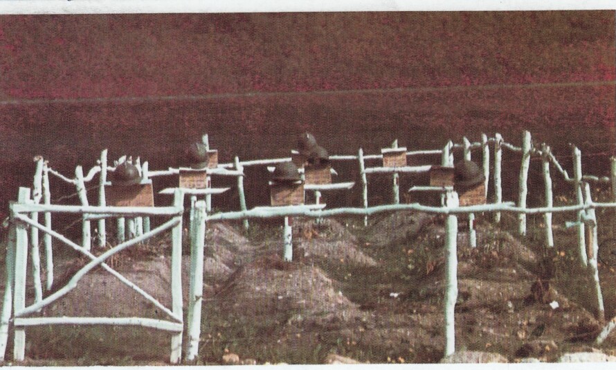 Falt for Norge, Frankrike og Spania: Dette håndkolorerte bildet viser graver til franske fremmedlegionærer, hvorav mellom en firedel og halvparten var spanjoler med betydelig krigserfaring.