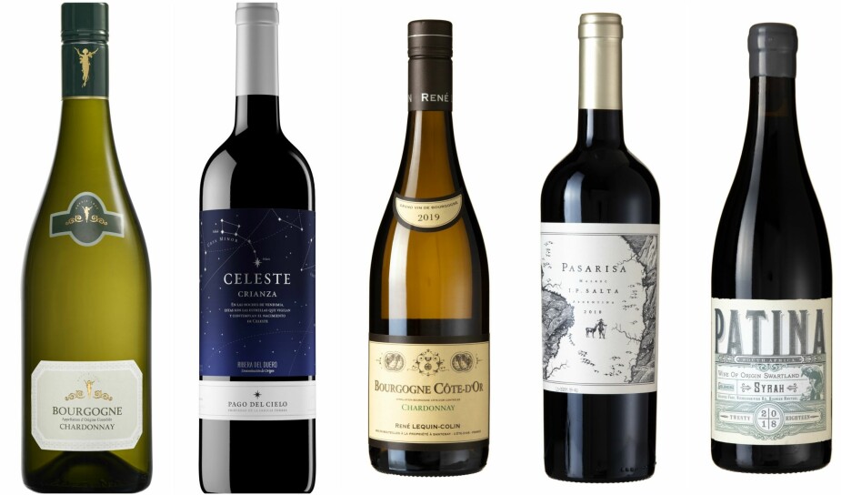 BESTE VINER: Her er fem gode, nye viner fra polslippet i januar.