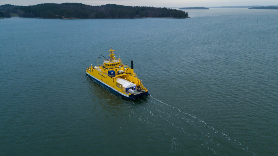 AUTONOM FERGE: I 2018 demonstrerte Rolls-Royce og det statlige finske fergeselskapet Finferries verdens første helt autonome fergereise med fergen Falco.