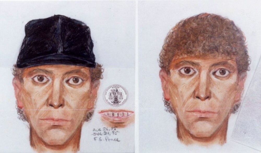 <b>JAGET:</b> Fantomtegning politiet i Los Angeles fikk laget av The Night Stalker på grunnlag av vitneforklaringer. Men politiet hadde allerede bilder av mannen i sitt eget forbryterarkiv.