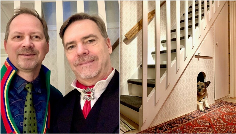 SINNASNEKKER'N FORANDRET LIVET DERES: Svenne (t.v) og Bruce har blant annet bygge trapp med hundehus og rekkverk som stabiliserer gulvet i andre etasje. De største forandringene har skjedd utendørs. Se bildene. SINNASNEKKER'N FORANDRET LIVET DERES: Svenne (t.v) og Bruce har blant annet bygge trapp med hundehus og rekkverk som stabiliserer gulvet i andre etasje. De største forandringene har skjedd utendørs. Se bildene.