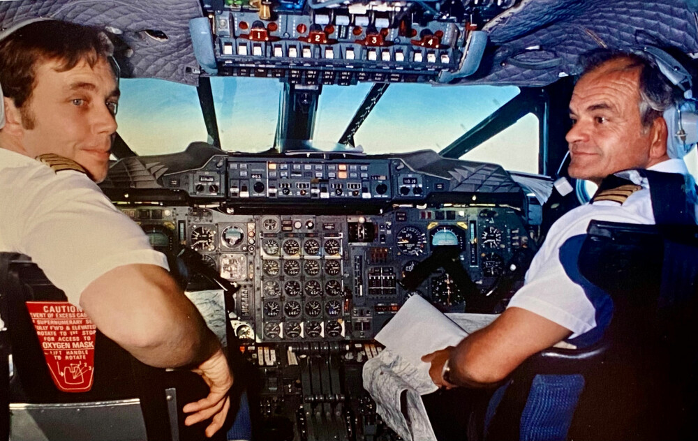 <b>MACH 2:</b> Kapteinene McMahoon (t.v.) og Myers fotografert i to ganger lydhastigheten av Jan Ovind i 1978. Han var en av ytterst få nordmenn som fløy Concorde to ganger.