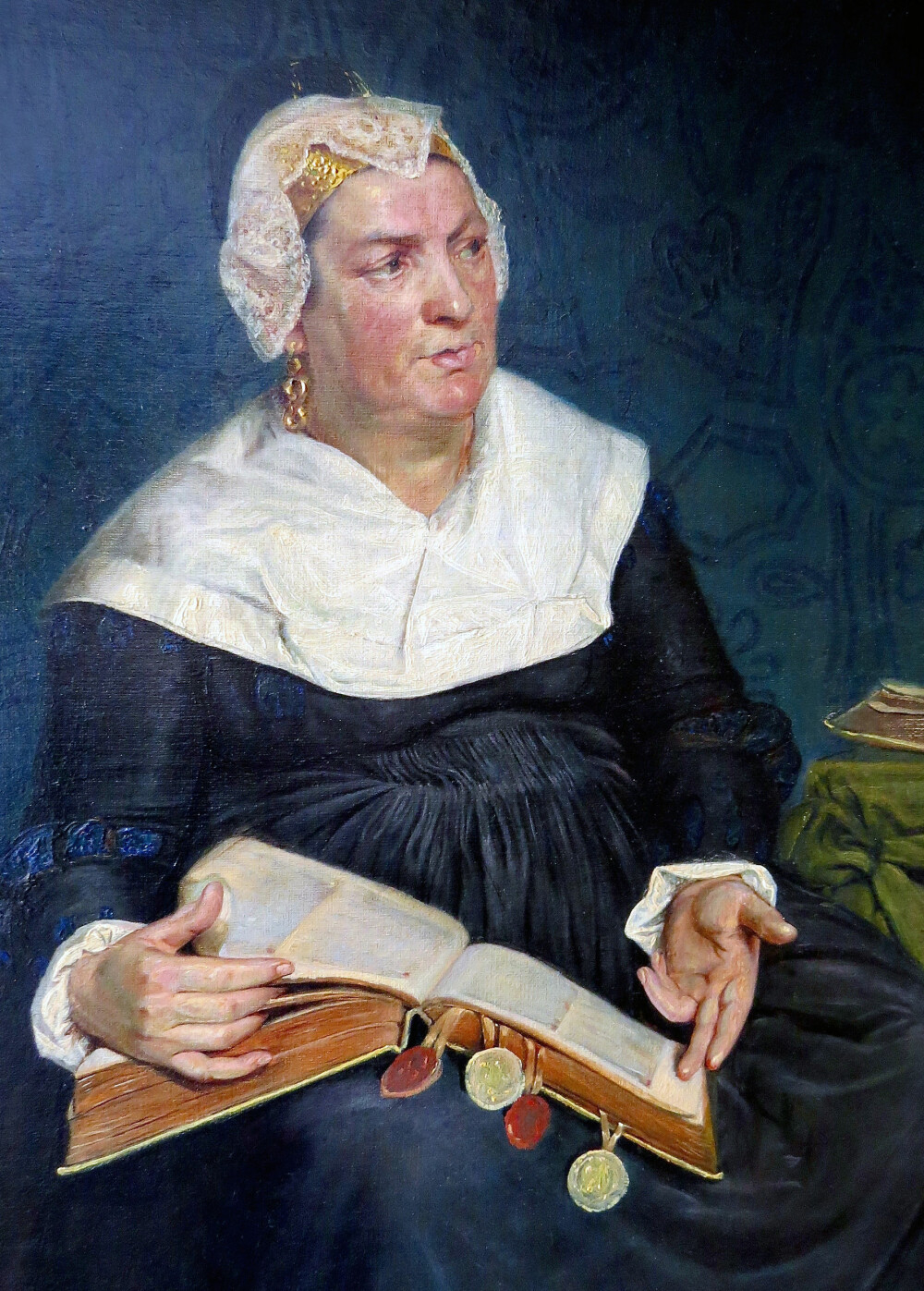 <b>FINANSMINISTER:</b> Sigbrit Villums gjennomgår toll­regnskapene. Hun fungerte i praksis som Christians IIs finansminister. Utsnitt av maleri fra 1873 av Kristian Zahrtmann.