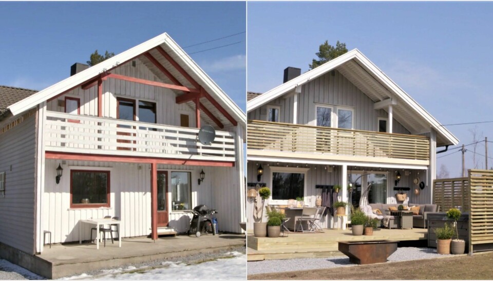 FØR OG ETTER; Huset til den islandske familien for og etter Sinnasnekker'ns besøk i sesong 9, episode 1.