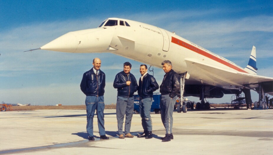 JOMFRUTUR: 2.mars 1969 gjennomførte Concorde sin jomfrutur. Den varte kun 29 minutter. Om bord var (fra venstre) André Turcat, Jacques Guignard, Henri Perrier og Michel Retif.