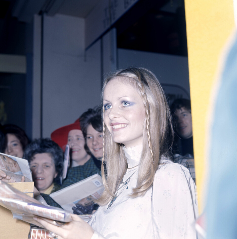 TIDLIG STJERNE: Tights og strømpebukser med Twiggys navn gikk unna på 1960-tallet.