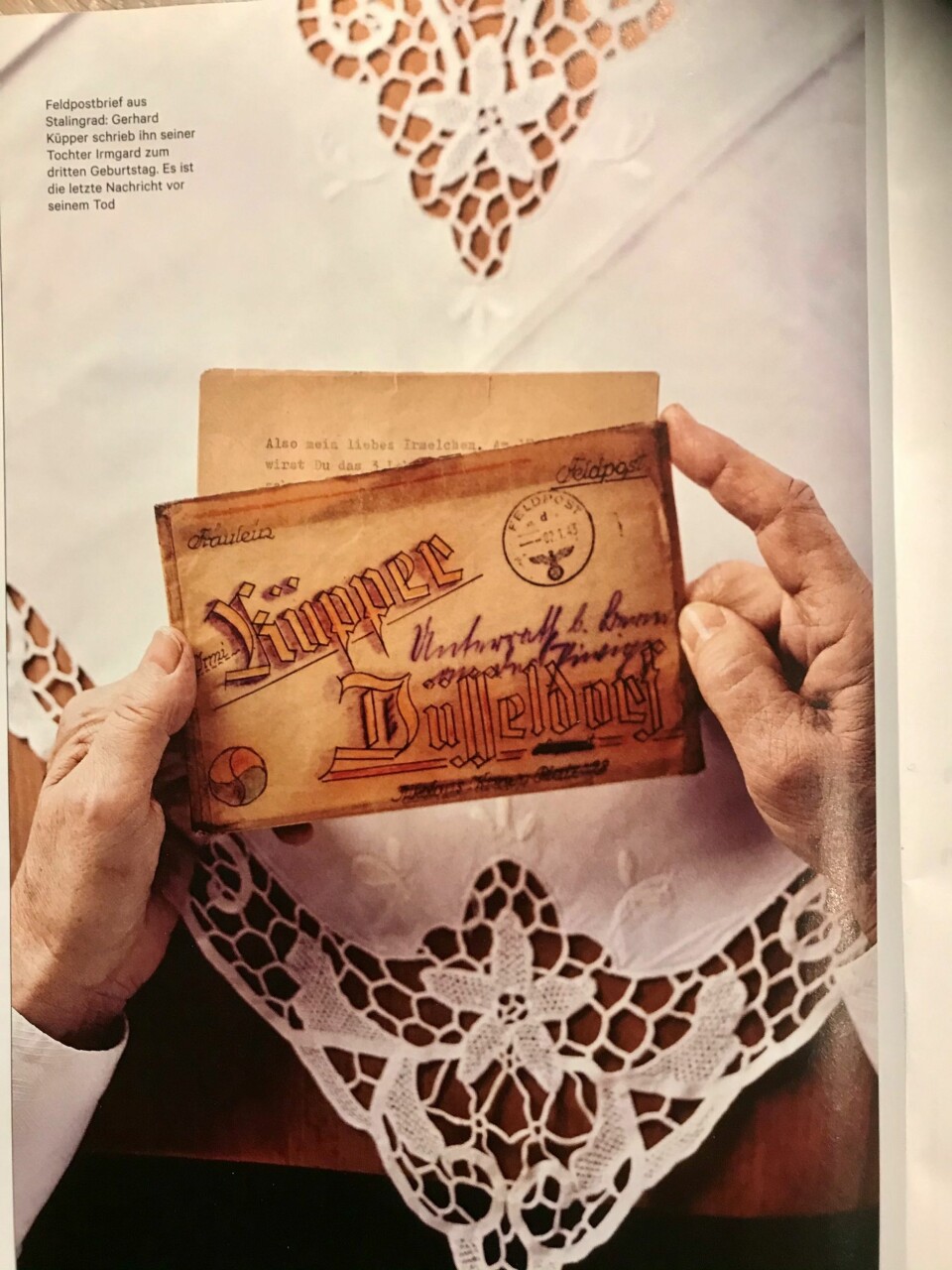 EN SISTE HILSEN: Brevet fra pappa Gerhard.