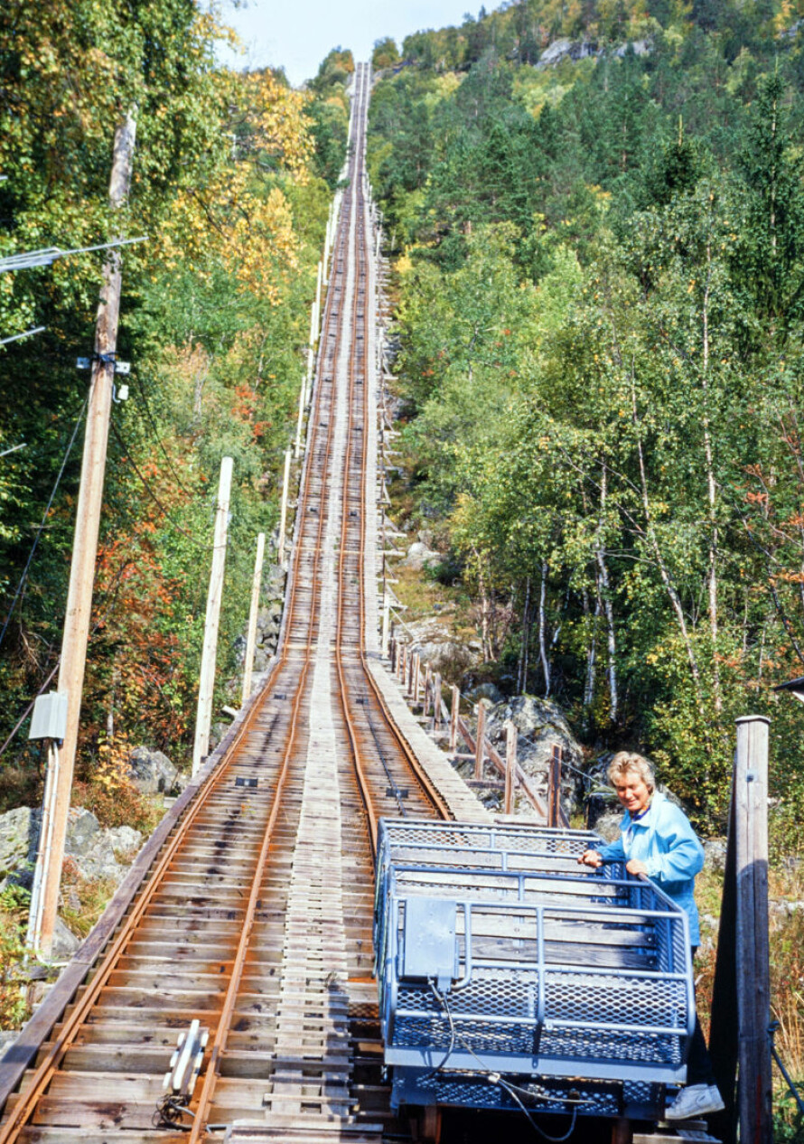 BRATT: Den beryktede Mågelibanen var stupbratt.