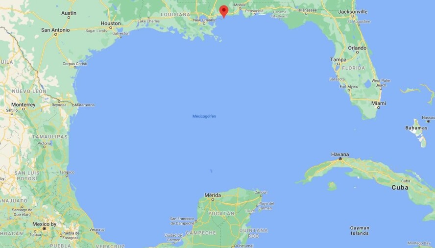 MEXICOGOLFEN; 2. august 1899 kastet barken Drot av Stavanger loss fra Ship Island utenfor kysten av delstaten Mississippi.