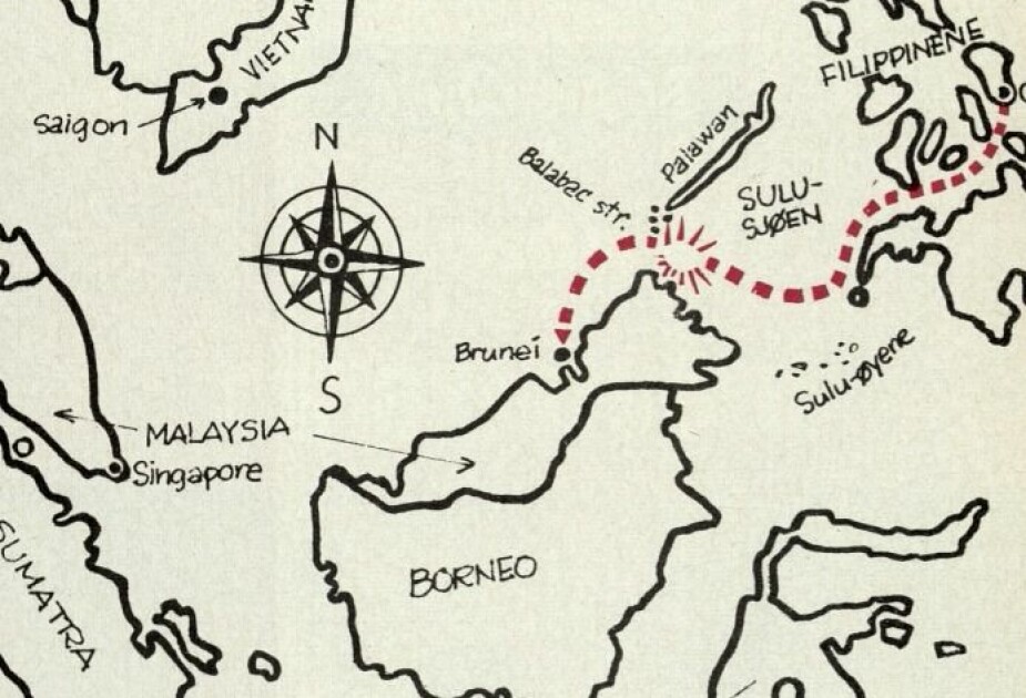 PIRATANGREP: Kartet viser hvor angrepet på Per og Lydia fant sted i Sulusjøen.