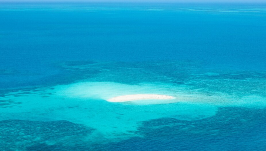 <b>FLORIDASTREDET: </b>Et luftfoto viser korallrev mellom Key West og Dry Tortugas i Floridastredet. Det var i dette stredet båten med nordmennene i sin tid fikk problemer.