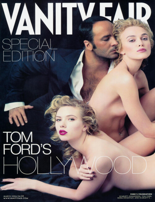 <b>IKONISK:</b> Coveret med Scarlett, Tom Ford og Keira Knightley.