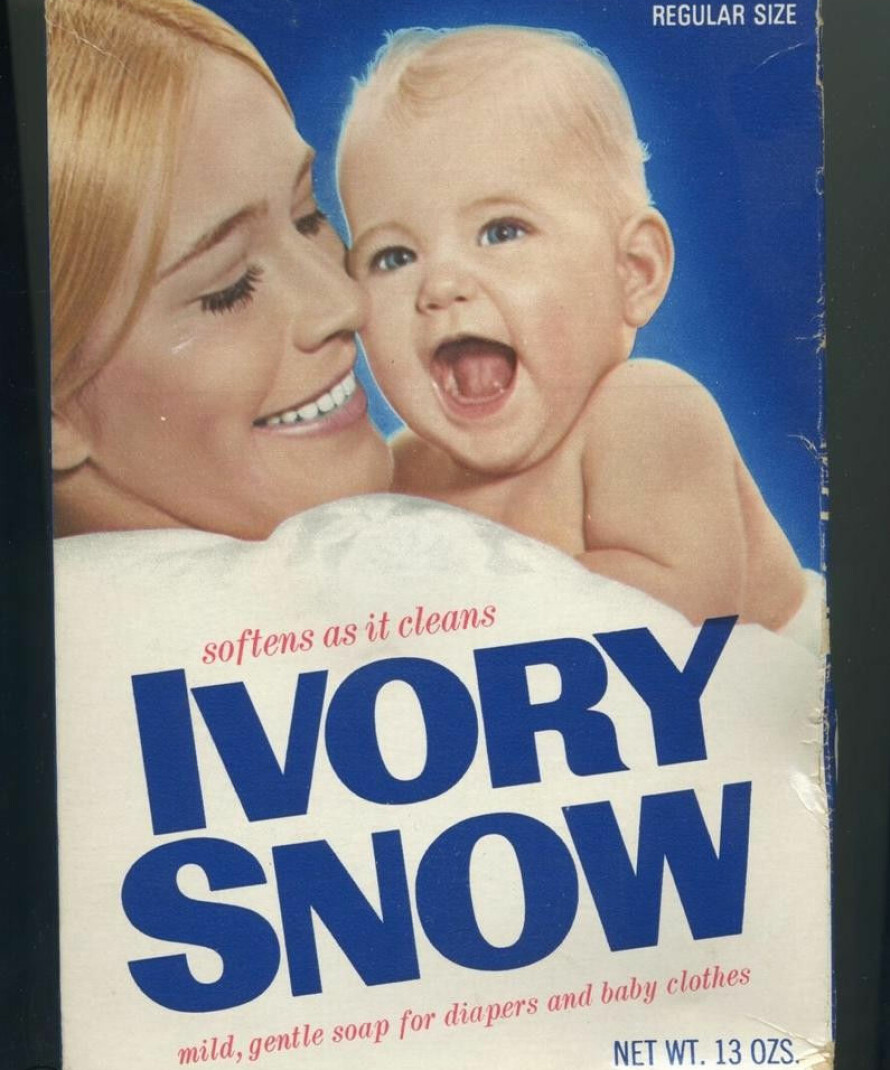 SJOKK: Da det ble kjent hva kvinnen på boksen til Ivory Snow-vaskemidlet hadde medvirket i, ble reklamekampanjen straks stanset.