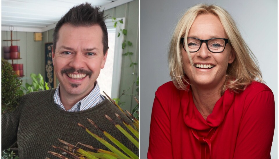 EKSPERTENE: Programleder Kjersti Bergesen og blomsterdekoratør Espen Skarphagen.
