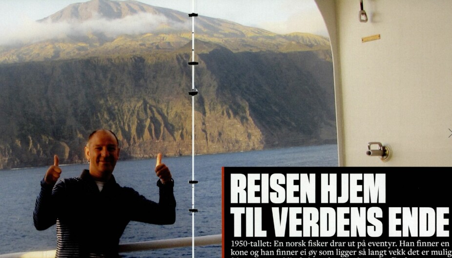 PÅ ØYA DER HAN BLE FØDT: Grant Pedersen ble portrettintervjuet i Vi Menn i 2013, og fortalte om en reise han gjorde til Tristan da Cunha året før.