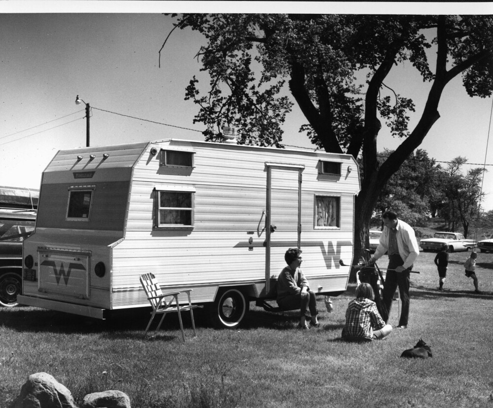 <b>CAMPINGVOGNER:</b> Det startet med campingvogner – her en modell fra 1966.