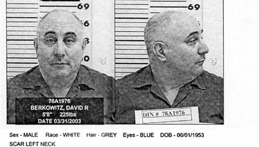 MÅ SONE PÅ LIVSTID: 'Son of Sam', David Berkowitz' politibilde fra 2003.