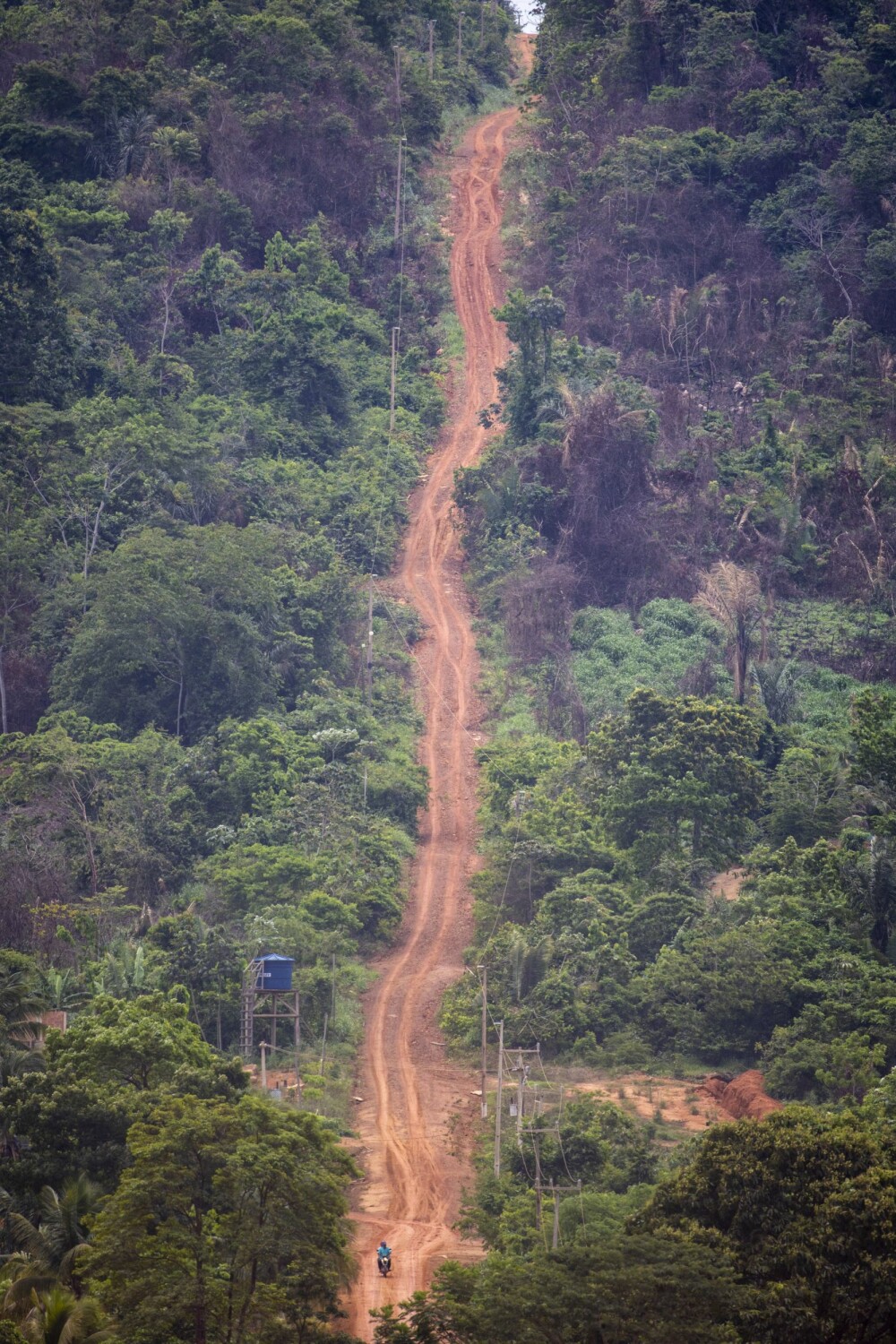 <b>STARTEN:</b> En av sideveiene til Transamazônica, har gnagd seg gjennom jungelen. Om et år eller to har den sikkert blitt dobbelt så bred og etter hvert blir den sikkert asfaltert også.