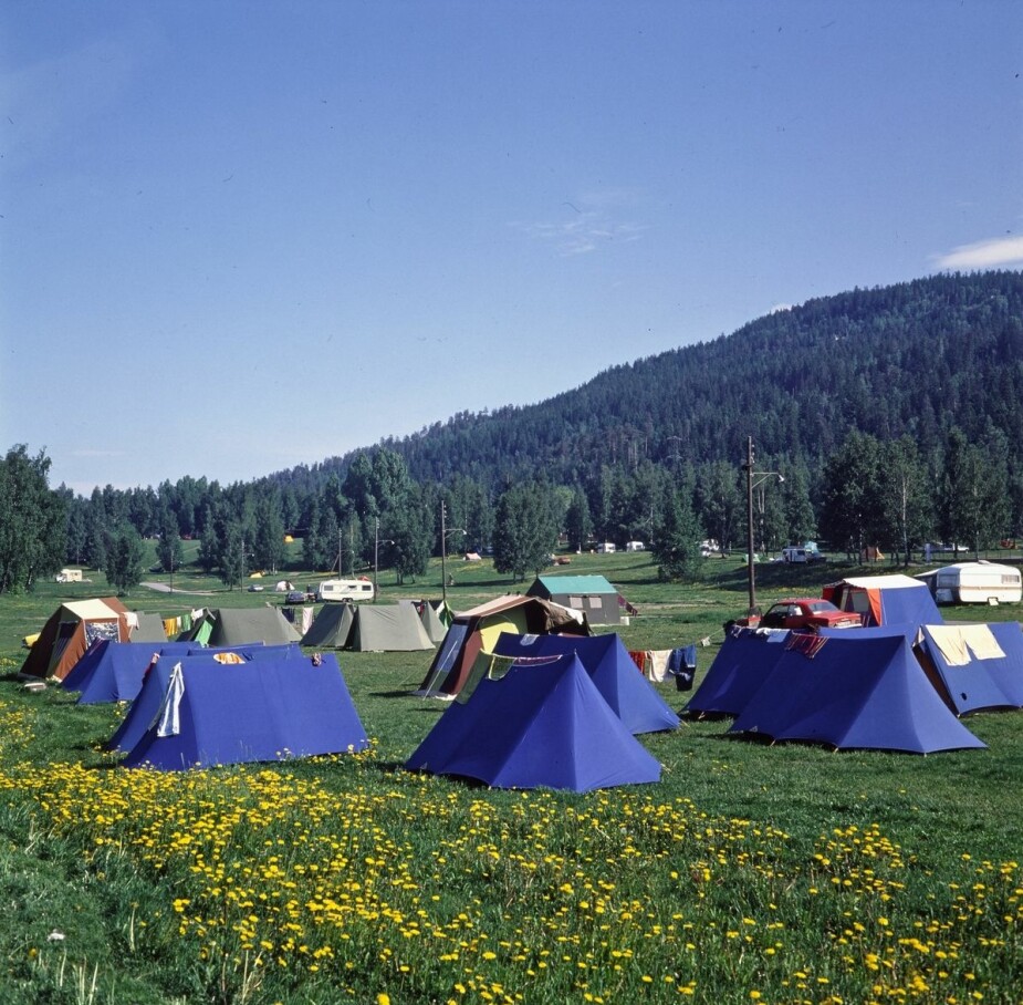 <b>HUSTELT OG CAMPINGVOGNER:</b> Slik så det ut på Bogstad camping i Oslo tidlig på 80-tallet. 