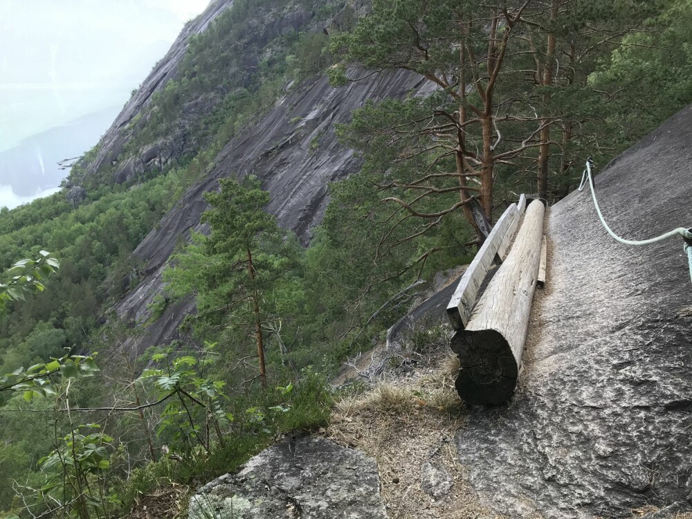 <b>KJENT PARTI:</b> Stokkene over blankskurte fjellsider er kanskje det mest kjente partiet på stien til Kjeåsen.