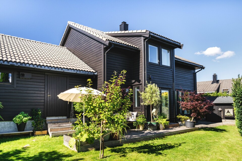 NÅ: Fra baksiden av huset, – og her kan du se den store murerbaljen som rommer viftelønnen. Marita har alltid øynene åpne for kupp og salg.– Når jeg ser at noen av kjedene har kampanjer på for eksempel krukker eller planter, tipser jeg følgerne mine på Instagram – og jeg får veldig mange hyggelige tilbakemeldinger, sier hun.