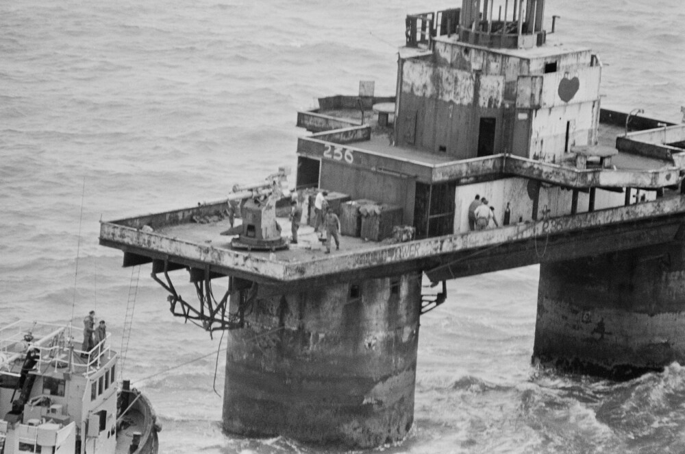 <b>SPRENGT:</b> Marinefortet Sunk Head lå rundt 18 kilometer utenfor kysten av Essex, men ble sprengt av myndighetene i august 1967.