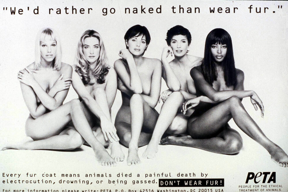 <b>IKKE SÅ ENGASJERT:</b> I 1994 stilte Naomi og flere andre super­modeller opp i en kampanje mot pels. Kun tre år senere stilte hun i pels. 