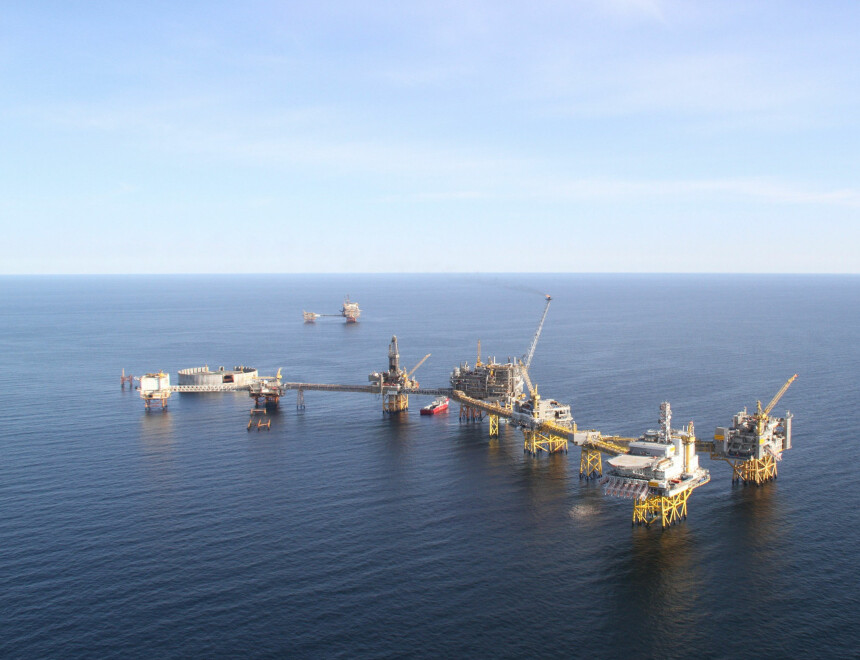 I DAG: Ekofisk omtrent slik det ser ut i dag. Til venstre i bildet ses restene av Ekofisktanken.