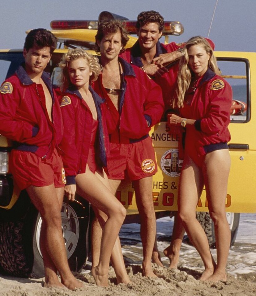 MARILYN I NY FILM: Erika Eleniak sammen med gjengen i «Baywatch»