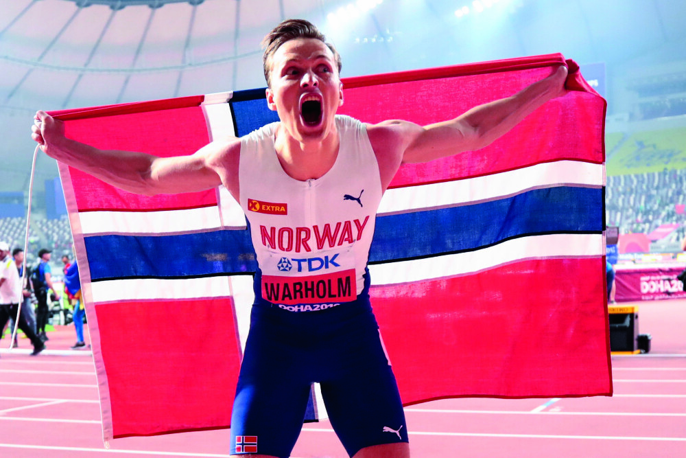 <b>GULLJAKT: </b>Karsten er et av Norges store medaljehåp i Tokyo. I London og Doha (bildet) ble det VM-gull på 400 meter hekk.
