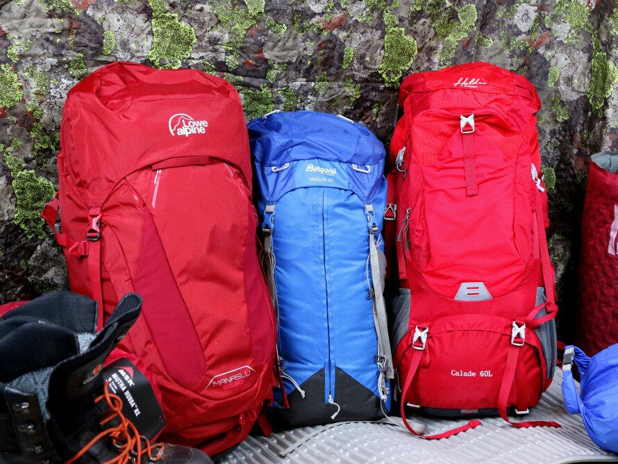 TESTET: Lowe Alpine: Manaslu 65:80, Bergans of Norway: Helium 40 og Heldre Calade 60.