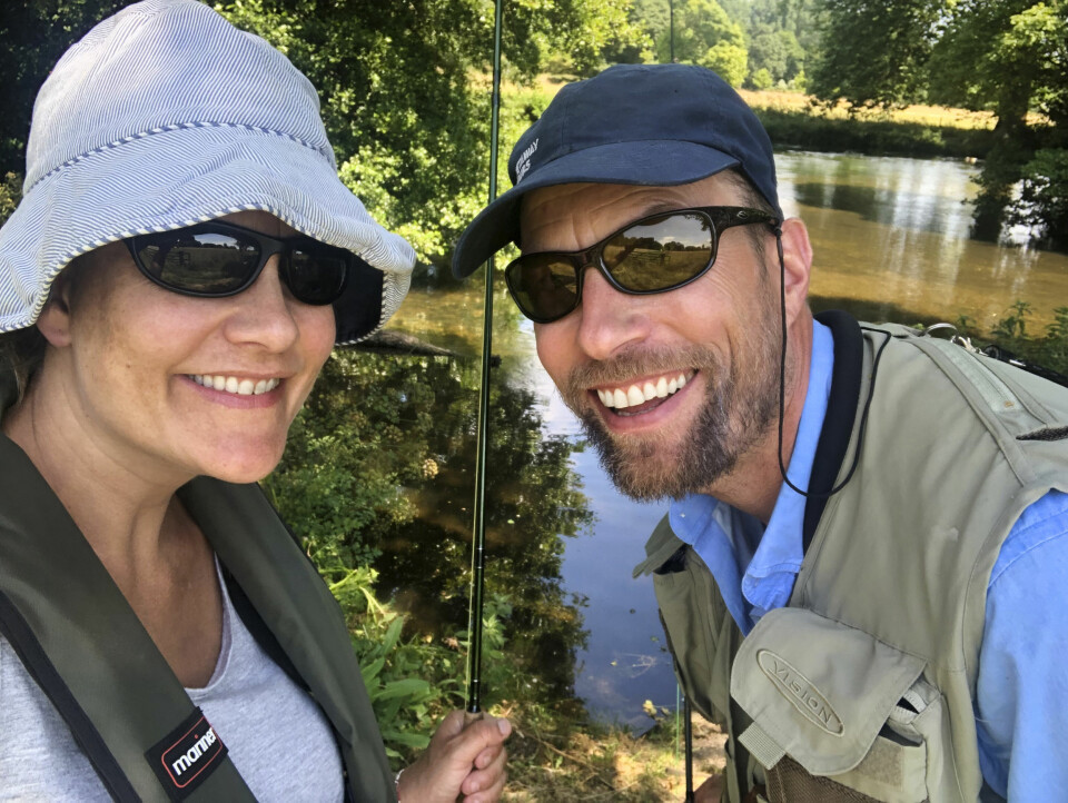 FISKELYKKE: Med ny mann fulgte nye fritidsinteresser for Henriette, som nå mer enn gjerne drar på fisketur med Rune.