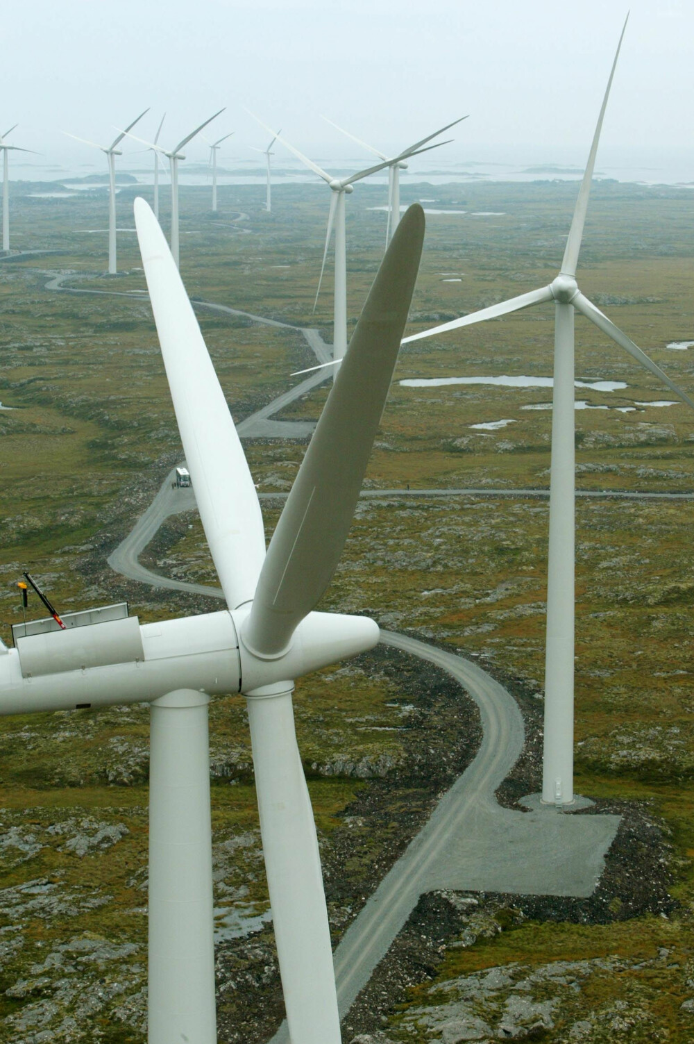 <b>GAM­MELT NYTT:</b> Vind­møl­ler er gam­melt nytt. Også i Norge. Smø­la vind­park i Smø­la kom­mu­ne i Møre og Roms­dal åp­net før­s­te ut­byg­gings­trinn i 2002. Til sam­men har an­leg­get 68 vind­tur­bi­ner som sam­let har en gjen­nom­snitt­lig års­pro­duk­sjon på 356 GWh. An­leg­get er spredt ut­over et are­al på 18 kvad­rat­ki­lo­me­ter. Da an­leg­get åp­net, var det Europas stør­ste land­ba­ser­te vind­kraft­an­legg.