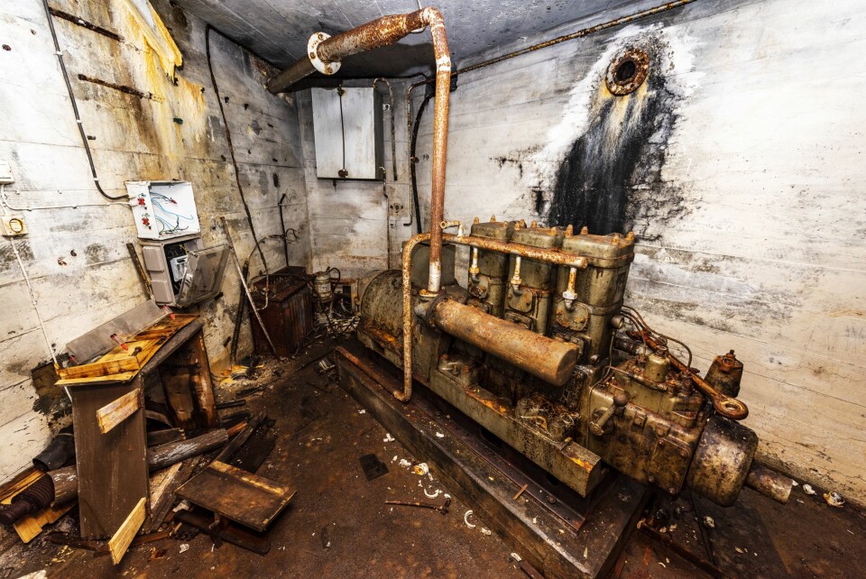 ELEKTRISITET: Junker- aggregat. Bare større anlegg hadde elektrisitet i bunkerssystemene under 2. verdenskrig.