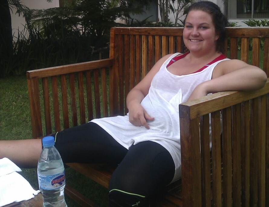 BEGYNTE Å TRENE: En fornøyd Gina avbildet etter en zumbatime der søsteren var instruktør. Den store livsstilsendringen hennes ga enorme resultater.