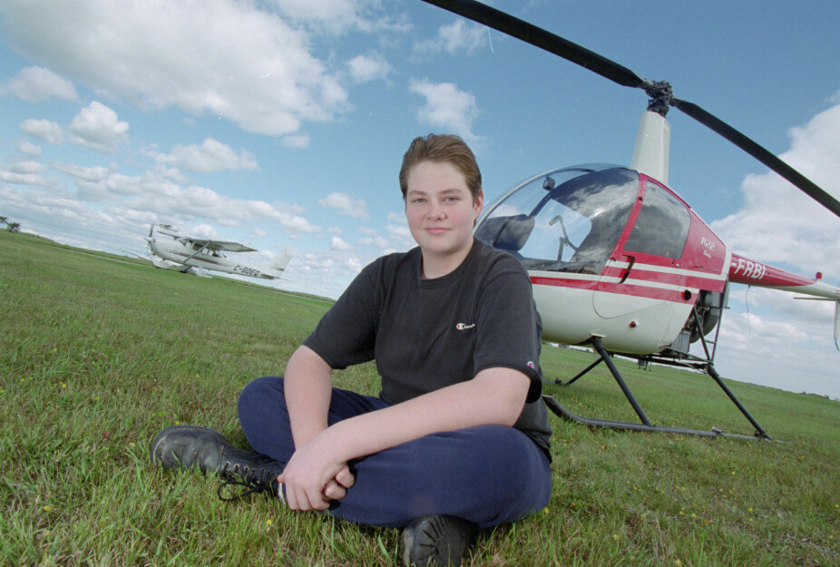 <b>HISTORISK:</b> Dellen Millard som 14-årig flyarving og rikskjendis i Canada. Han ble den yngste i verden til å fly helikopter og småfly på samme dag.