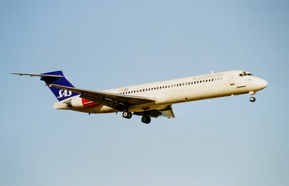 <b>LAGE VIKING:</b> SAS MD-87 flyet fotografert før ulykken.